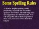 Some spelling rules