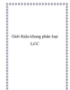 Giới thiệu khung phân loại LCC