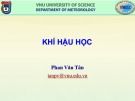 Bài giảng Khí hậu học: Chương 1 – ĐH KHTN Hà Nội