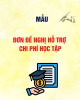 Mẫu Đơn đề nghị hỗ trợ chi phí học tập