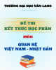 Đề thi kết thúc học phần học kì 3 môn Quan hệ Việt Nam – Nhật Bản năm 2023-2024