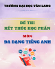 Đề thi kết thúc học phần học kì 3 môn Đa dạng tiếng Anh năm 2023-2024
